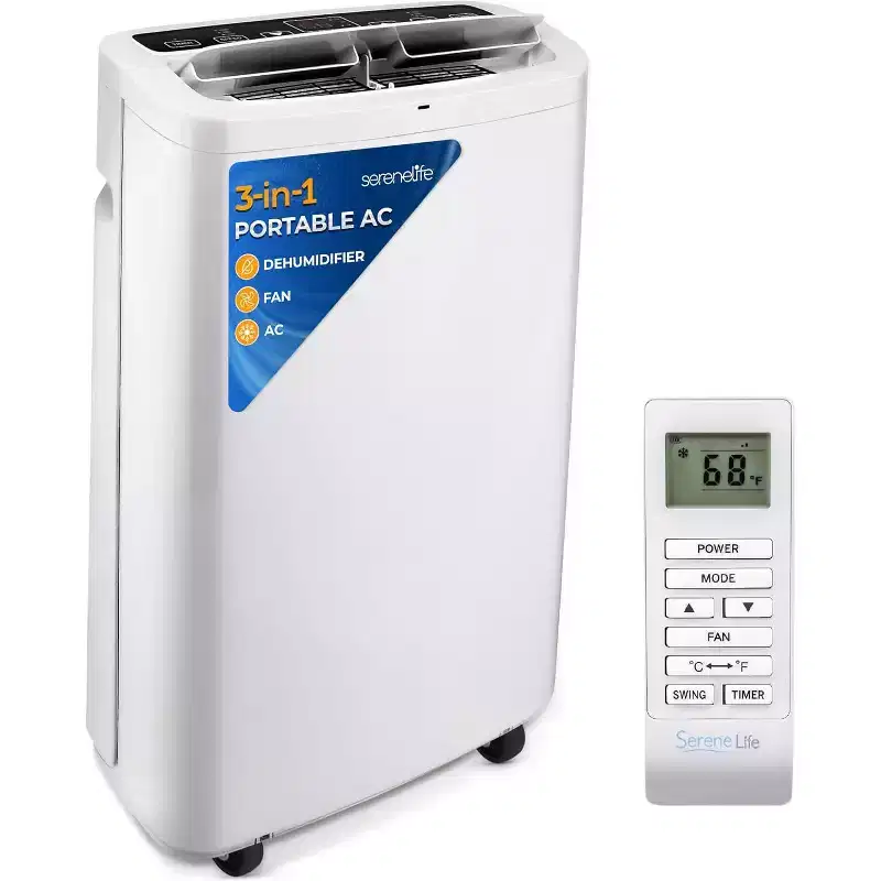 SereneLife 14,000 BTU Portable Air Conditioner with Dehumidifier & Fan - Built-in WiFi, 500 Sq Ft Coverage, Remote & Window Kit - SLPAC14.5