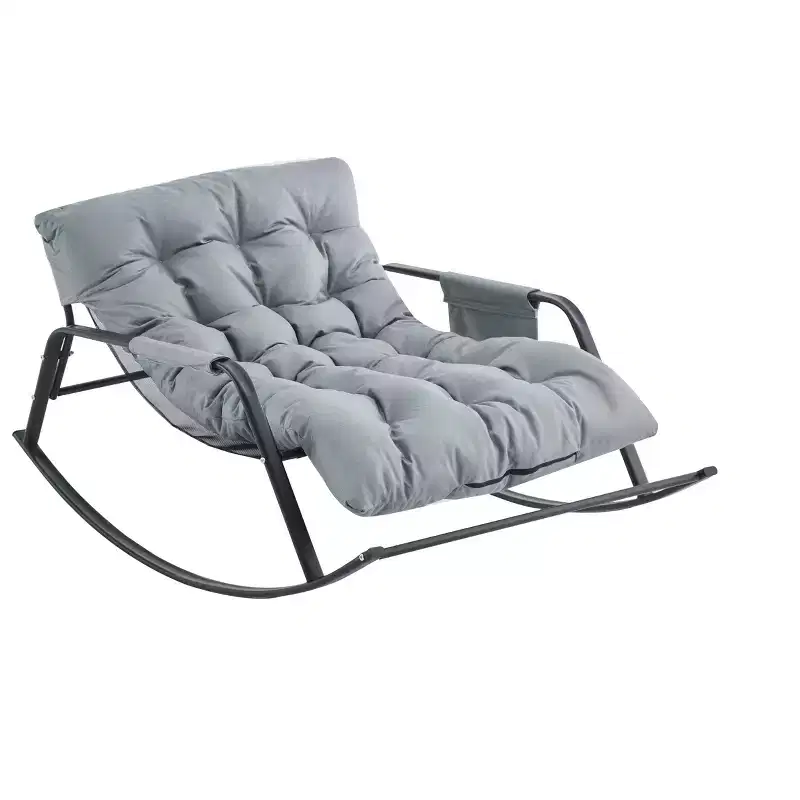 Rocking Chair Leather Cushioned Sliding Chair, a Circular Recliner Design, and a Modern Style, Suitable for Living Rooms and Bedrooms