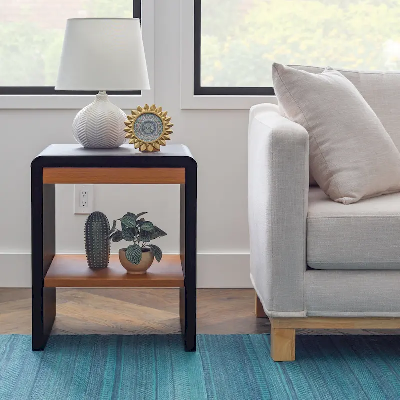 Brookside Reyna Modern Wood End Table with Rounded Corners