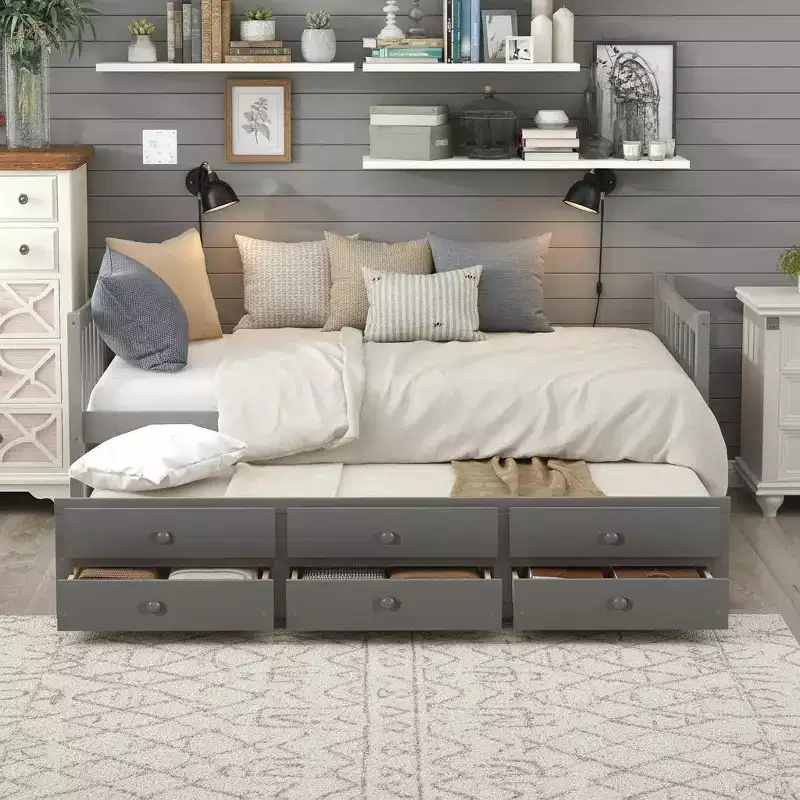 Full & Twin Daybed with Trundle and Storage Drawers
