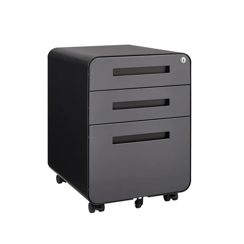 Metal 3 Drawer Mobile Filing Cabinet, legal/letter/A4 file Storage Cabinet