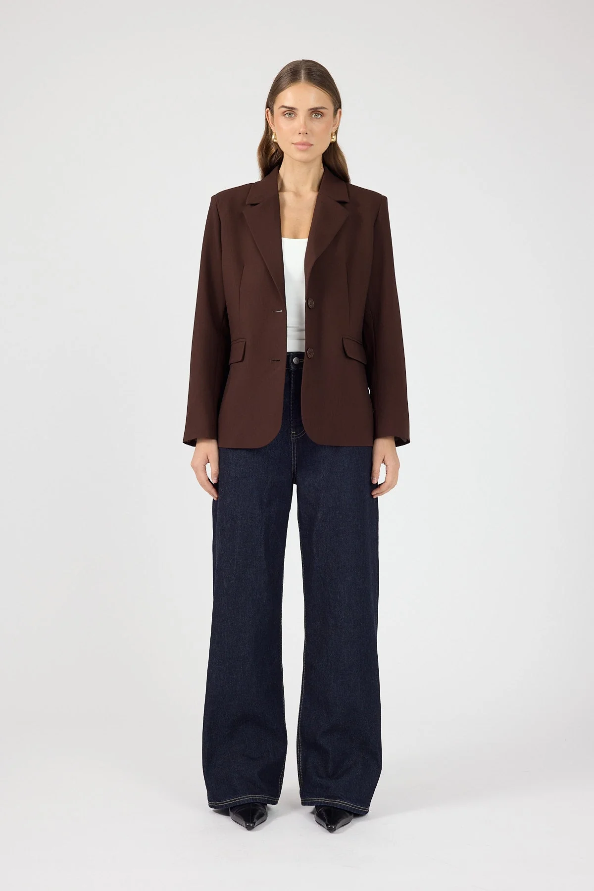Oversized Blazer Chocolate Brown
