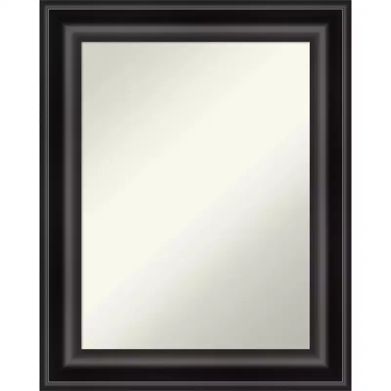 24" x 30" Non-Beveled Grand Black Wall Mirror - Amanti Art: Modern Rectangle, Polystyrene Frame