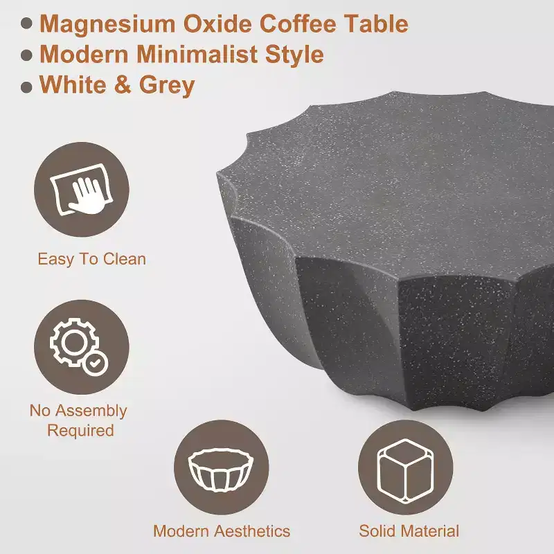 35 Outdoor Round Coffee Table Modern Stylish Design Waterproof & No Assembly Required Outdoor Coffee Table for Patio, Garden