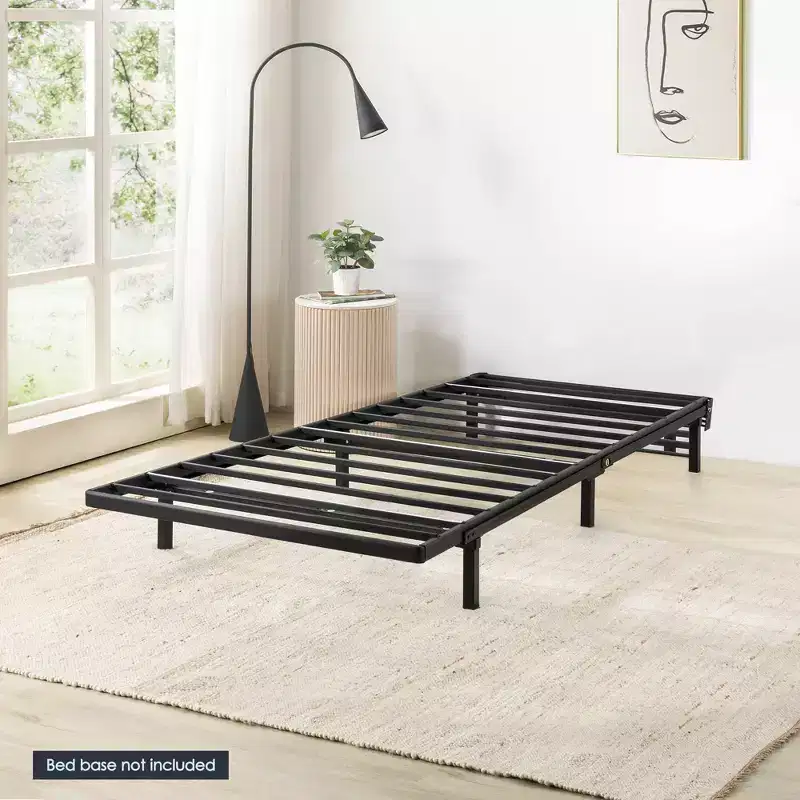 Best Price Mattress 1.6" Metal Bunkie Board Mattress Support, Bed Slat Replacement Black