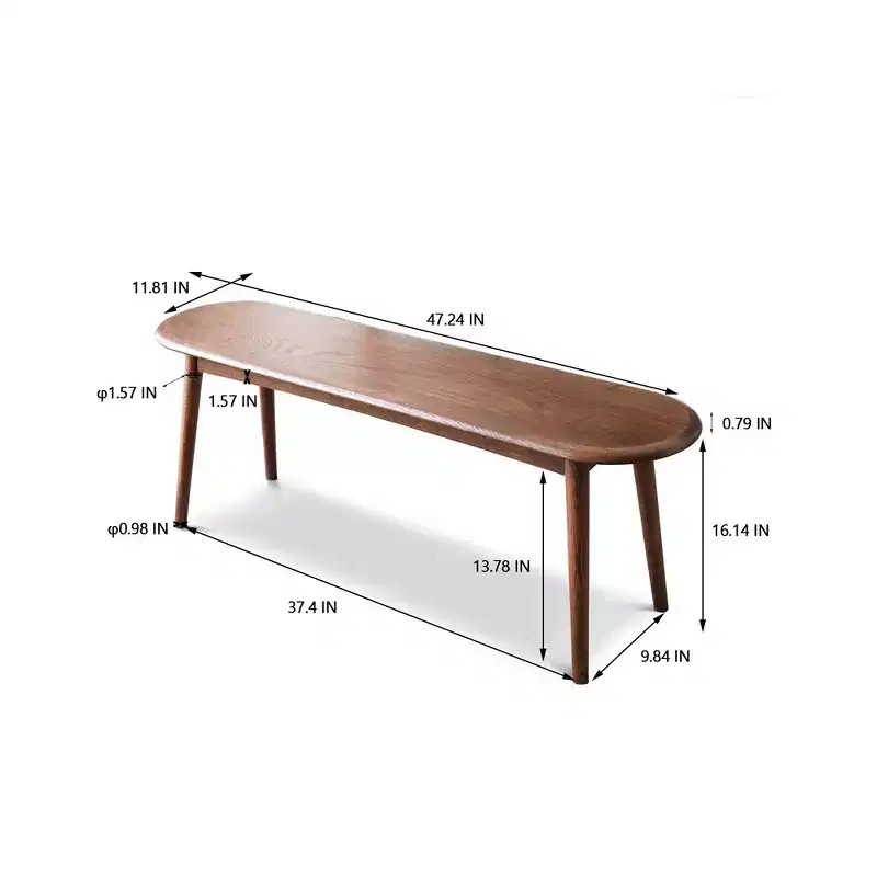 Dining Bench, 47.2 Inch Indoor Kitchen Table Bench, Entryway Shoe Rack Bench, Oak Wood Benches for Living Room, Dinning Room, Hallway
