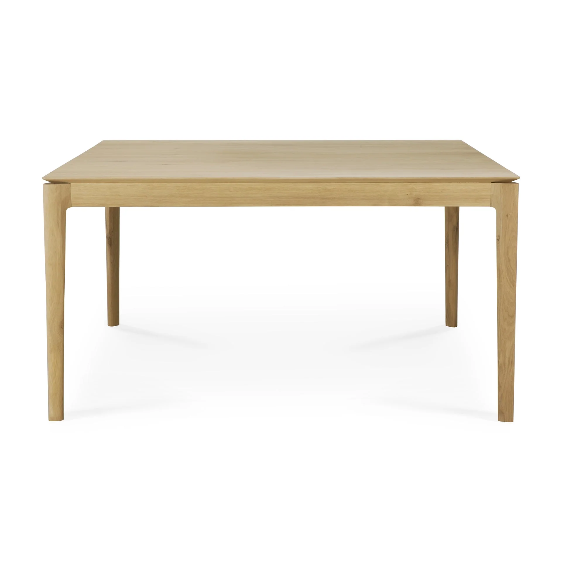 Classic Solid Oak Square Dining Table with Sculptural Horn-Inspired Base for Compact Dining Rooms