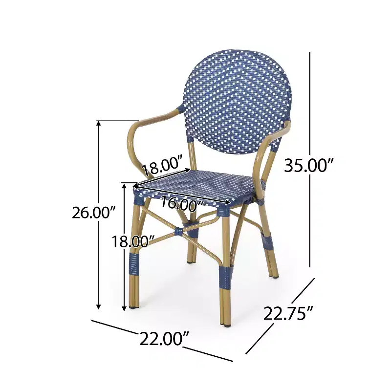Christopher Knight Home Paul Patio French Country Rattan Bistro Chairs (Set of 2)