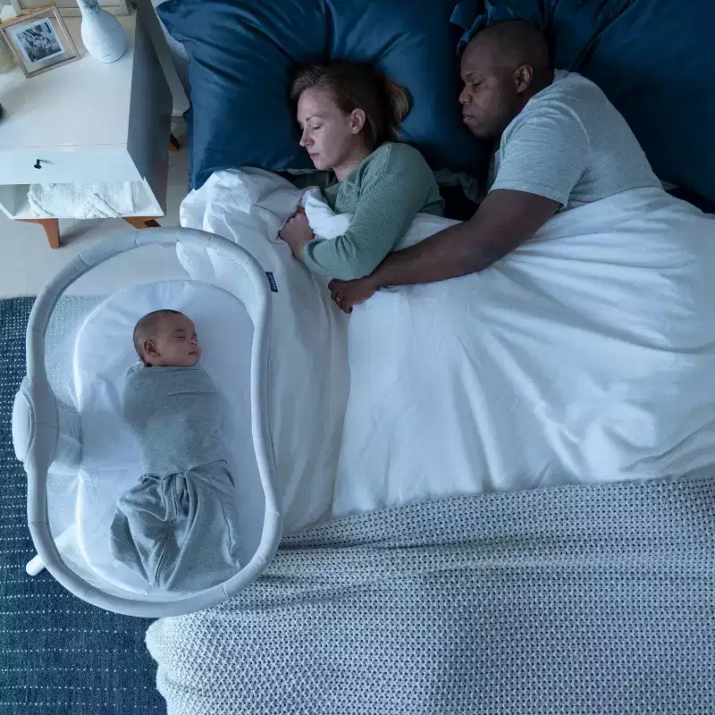 HALO BassiNest Swivel Sleeper 3.0 Baby Bassinet - Gray: 360-Degree Swivel, Metal Frame, Cotton Fill, 20 lb Capacity