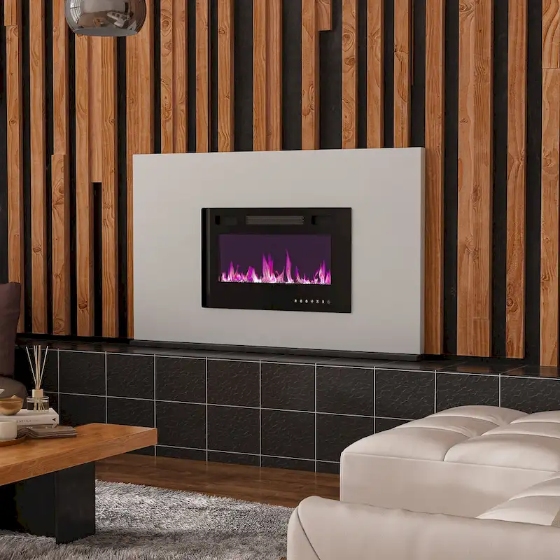 Luxurious TV Stand & Fireplace Combo Integrated LED Fireplace Features