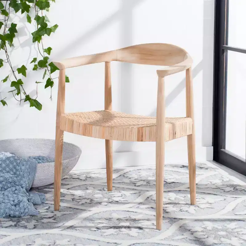 Rattan-wrapped chair, natural finish