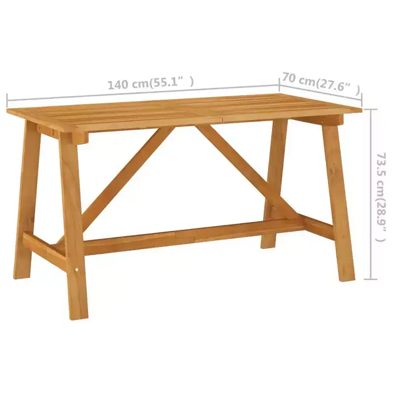 vidaXL Dining Set Solid Acacia wood 5 Piece Set Ergonomic