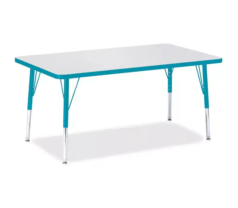 Jonti-Craft Berries Elementary Height Color Edge Rectangle Table (30 x 48) in Blue