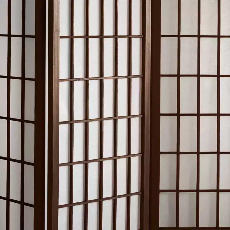6-Panel Window Pane Shoji Screen – Walnut