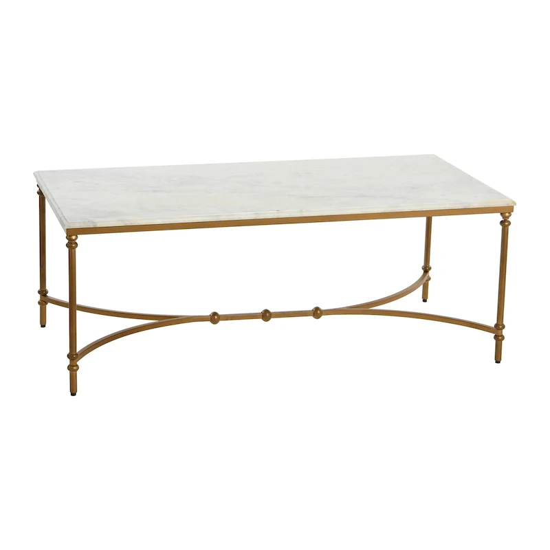 Genuine Marble and Metal Coffee Table