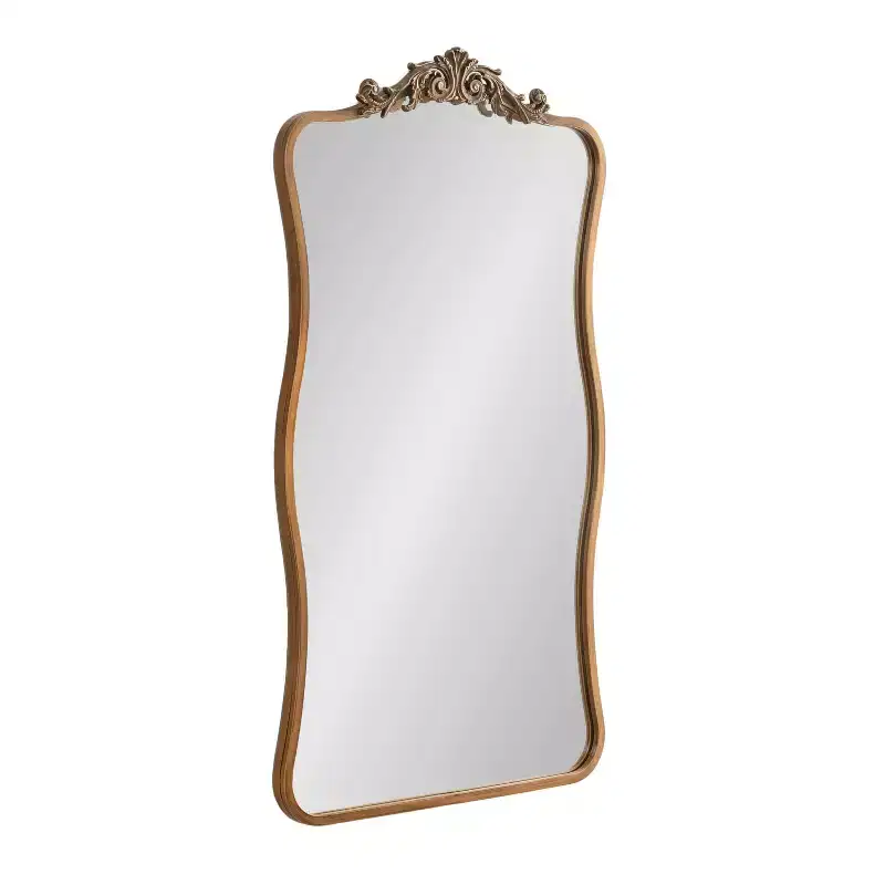 Kate & Laurel All Things Decor 24"X42" Arendahl Wavy Mirror Gold