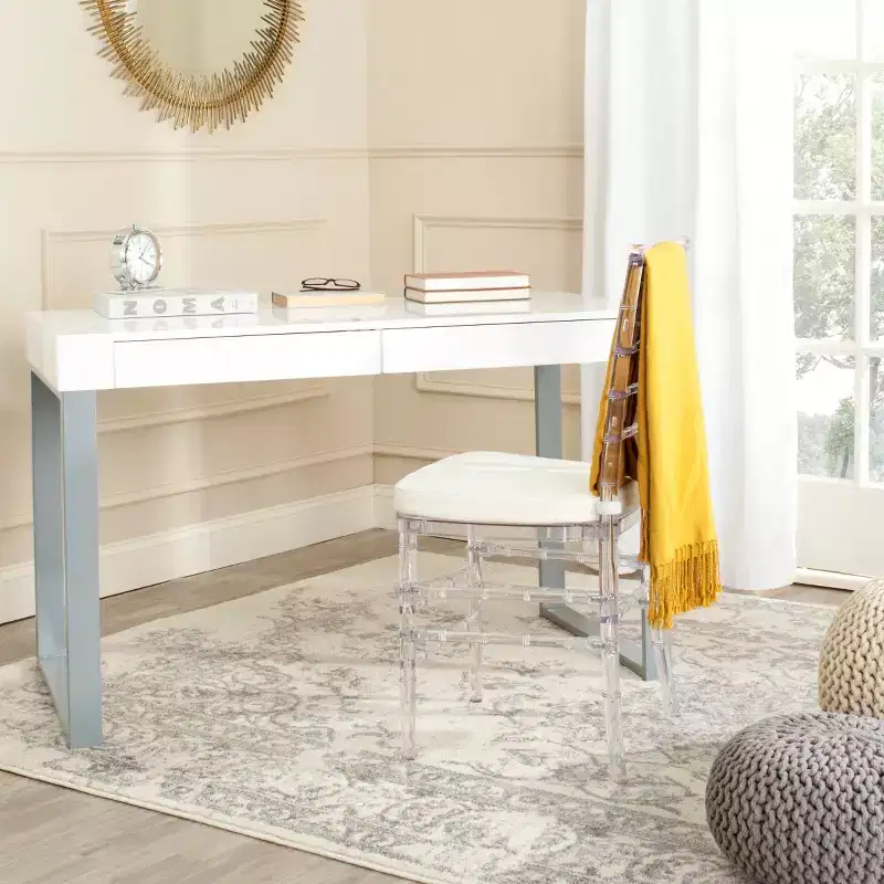 Barton Desk - FOX2206 - White/Grey - Safavieh Couture