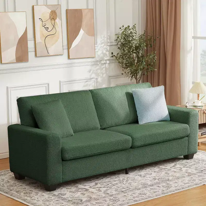 83'' Modern Sofa Deep Seat Couch with Wide Armrests, Washable Cover & Plush Cloud Comfortgrey