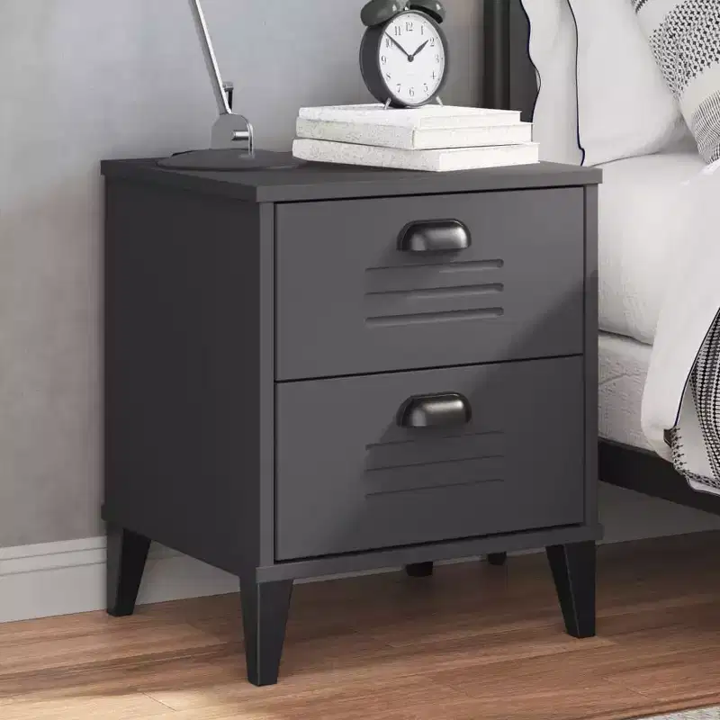 Bedside Cabinet Accent End Table Bedroom Furniture Engineered Wood