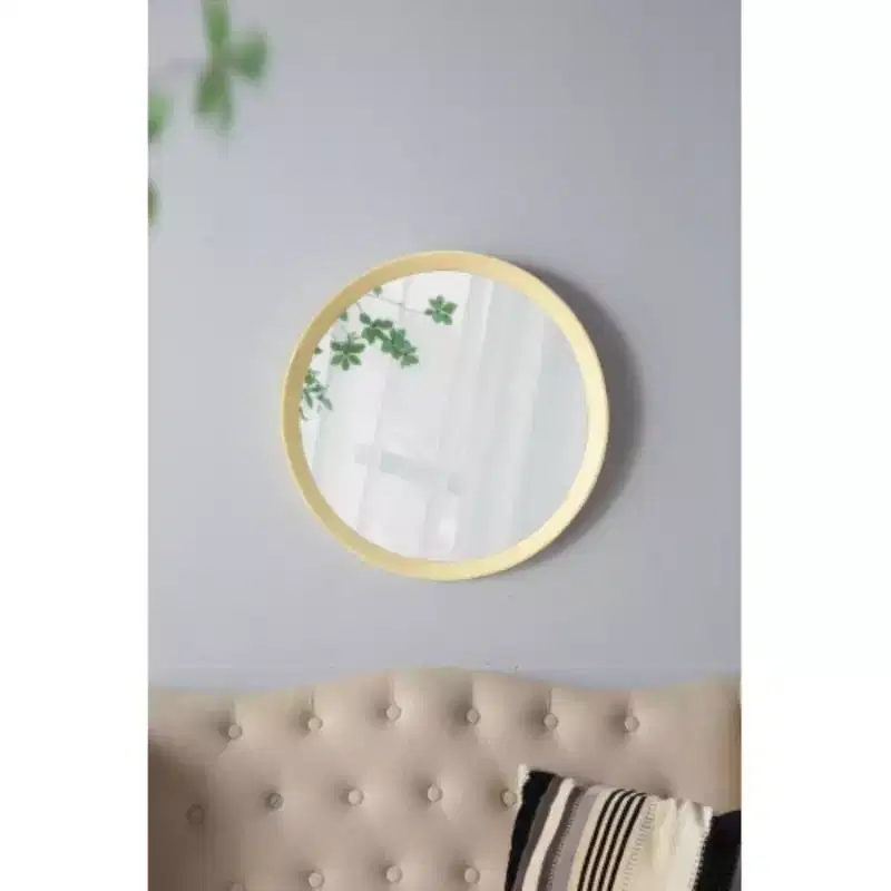 D20x1.5Transitional Decor Style Mango Wood Wall Mirror Wall Decor with Frame of Solid Mango Wood for Bathroom
