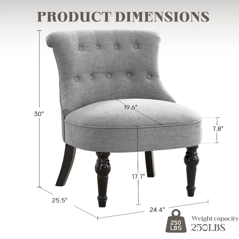 Tufted Upholstered Accent Chairs Set of 2