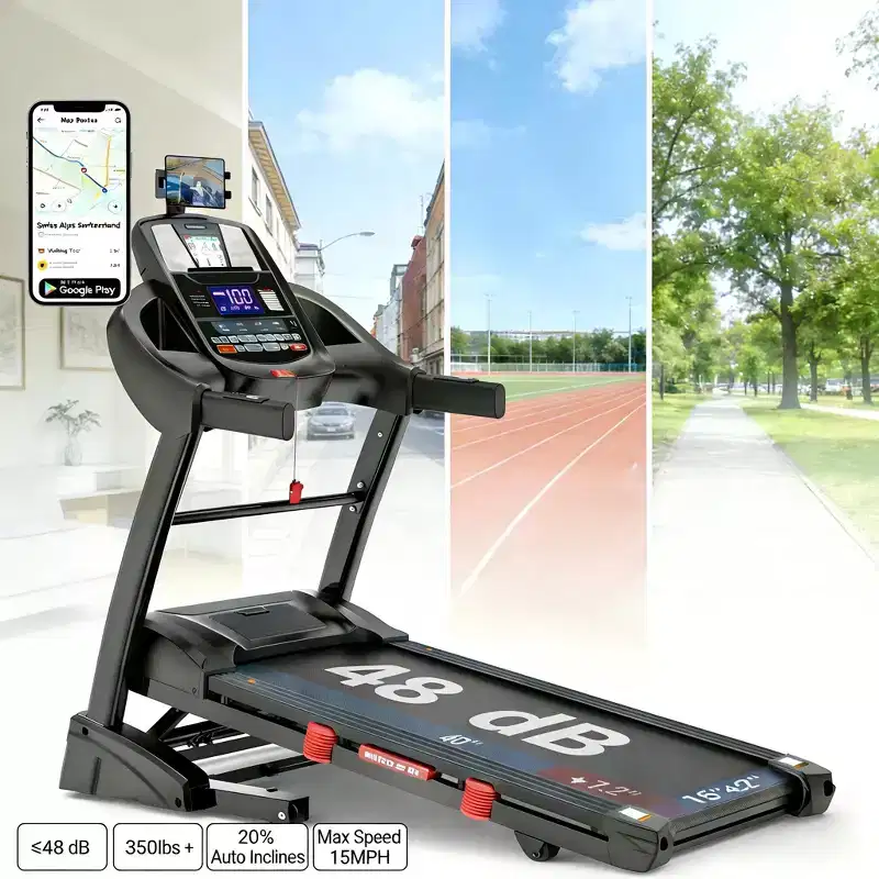 2-in-1 Incline Treadmill with Dual Control System, Multi-Mode & Real-Time Workout Sync