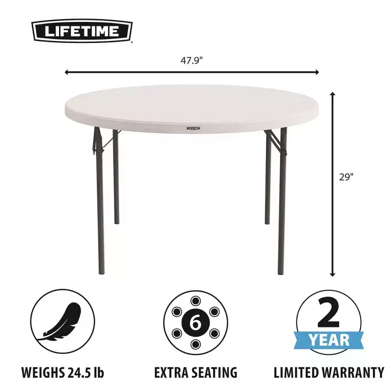 Lifetime 48 Round Nesting Table, White (81111)
