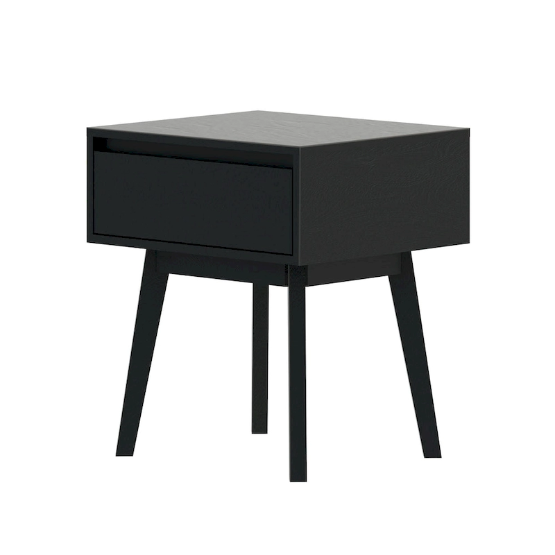 Plank and Beam Scandinavian Nightstand with 1 Drawer