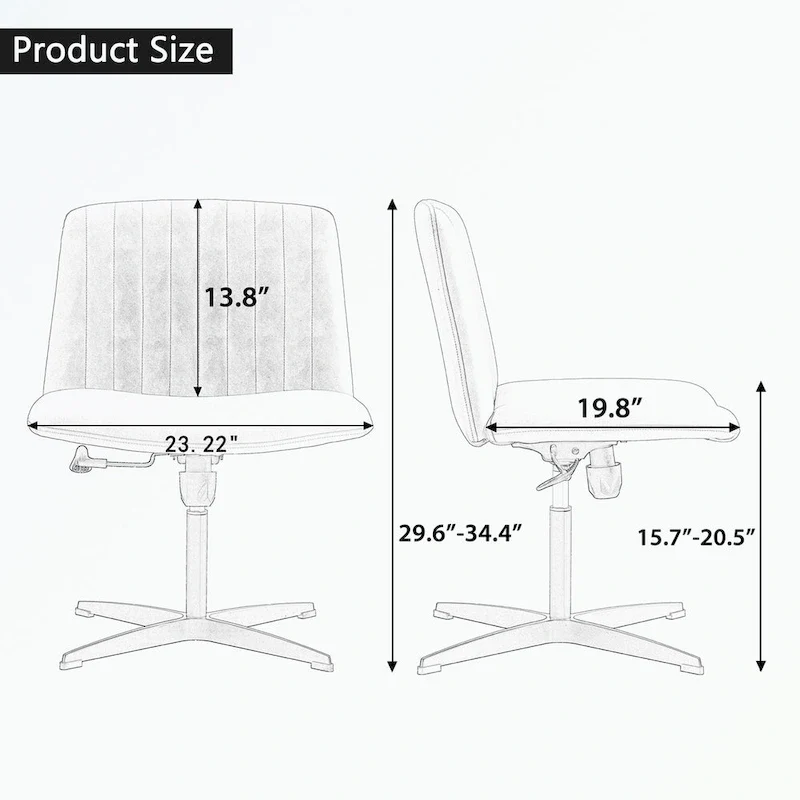 Adjustable 360 Swivel Office Chair With Black Foot