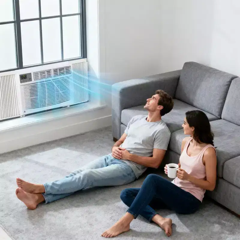 12,000 BTU Window Air Conditioner with WiFi, Energy Efficient Window AC Unit Cools Up to 550 Sq.Ft. with Remote/App Control, Ideal for Apartment