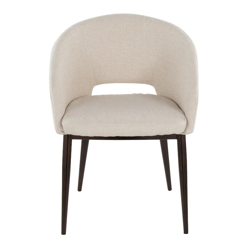Upholstered Dining Chair with Copper Metal Legs
