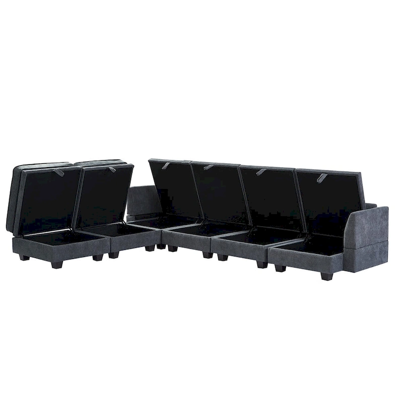 Merax U-Shape Convertible Modular Sectional Sofa Bed with Reversible Chaise