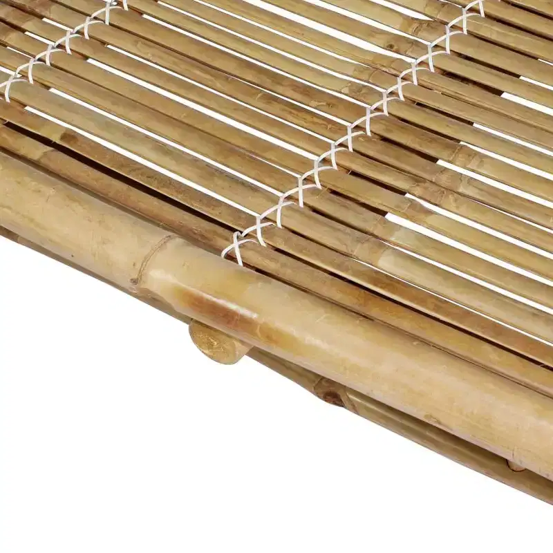 vidaXL Sun Lounger Natural bamboo, (cushions)