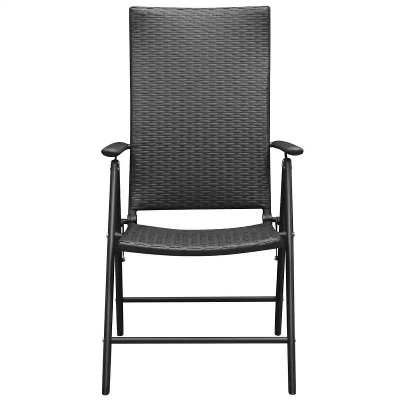 vidaXL Garden Chair Set of 2 PE rattan, aluminum Standard