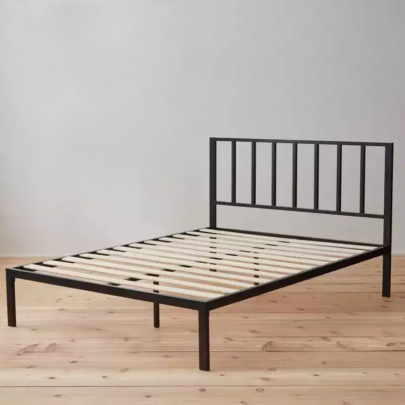 Lori Metal Platform Bed with Vertical Bar Headboard - Brookside Home