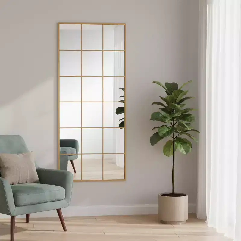 69 Inch Gold Metal Framed Full Length Mirror