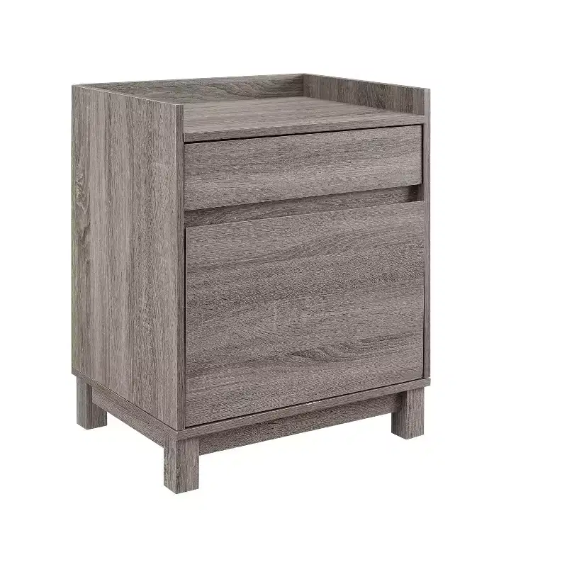 Modern Wood 1 File Drawer and 1 Small Drawer Lateral File Cabinet Gray
