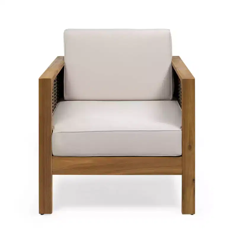 Christopher Knight Home Luna Outdoor Acacia and Wicker Club Chair Teak/Mixed Brown/Beige