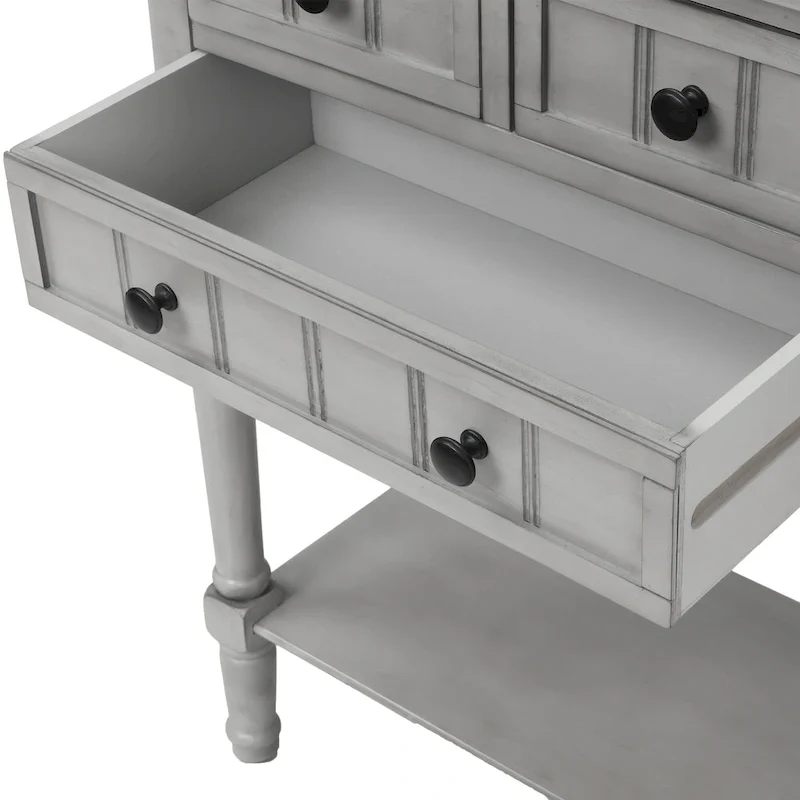 3-Drawer Console Table with Bottom Shelf