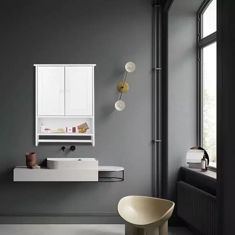 Wall Hanging Cabinet with Two Doors – Wall-Mounted Washer Storage Cabinet