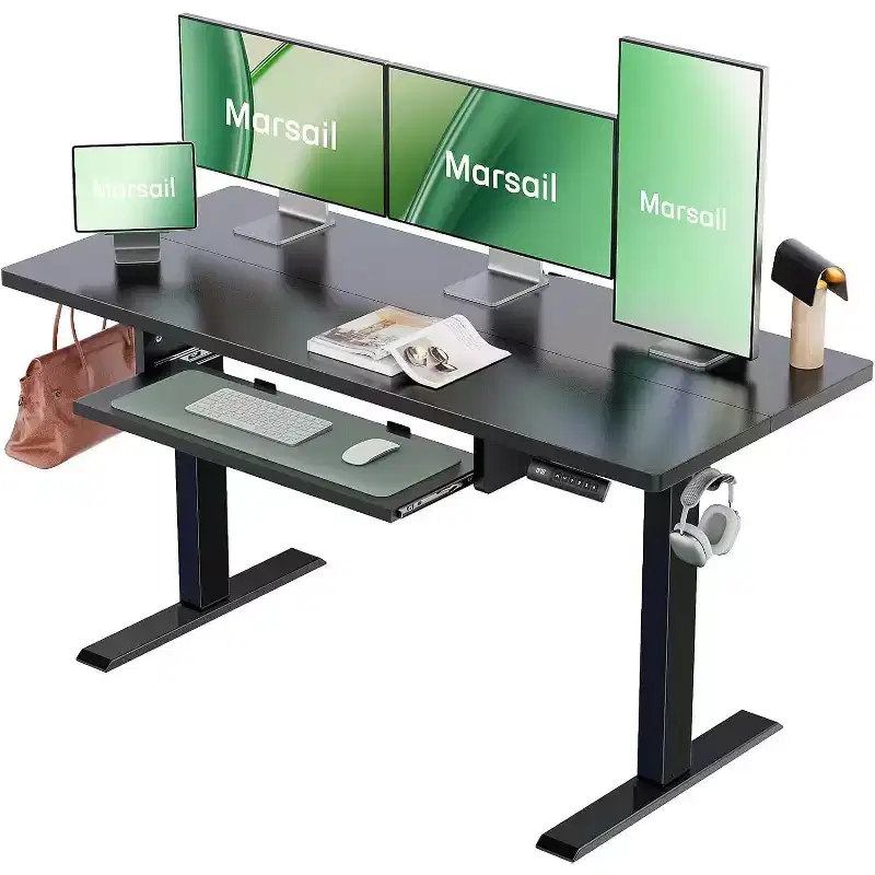 Black Electric Standing Desk, Single User, Height Adjustable