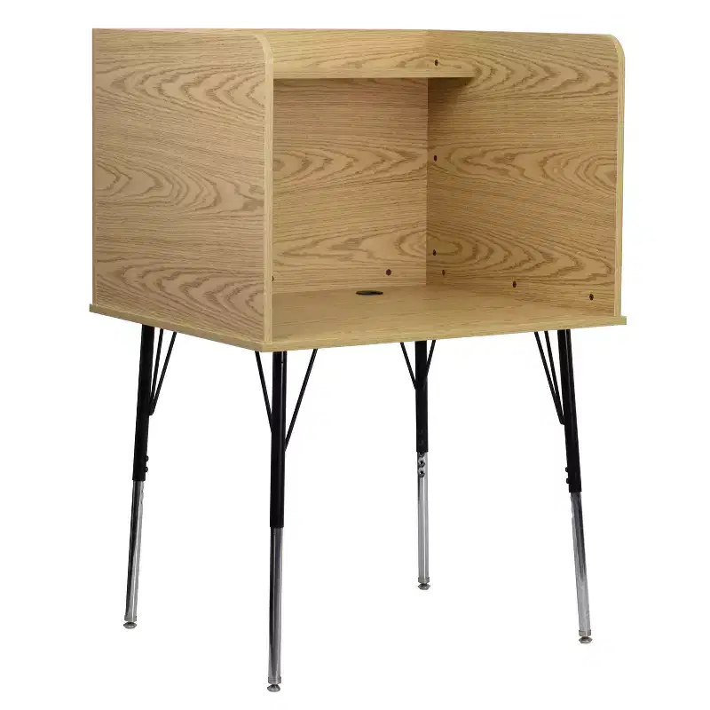 Emma and Oliver Stand-Alone Study Carrel with Height Adjustable Legs
