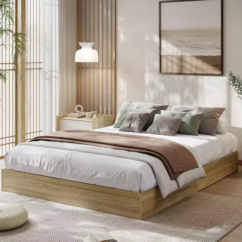 Platform Bed Frame with Wooden Slat Support, No Box Spring Needed, Easy Assembly