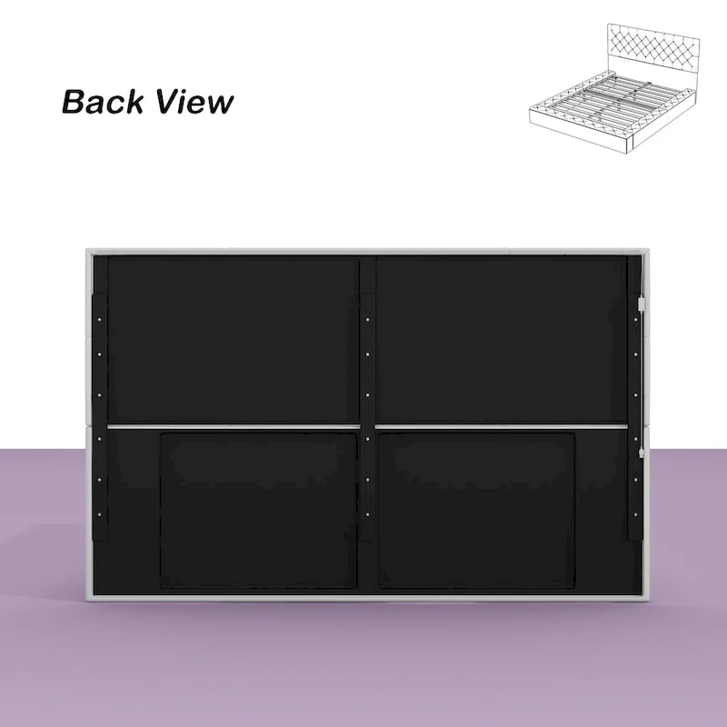 Queen/King Designer Bed Frame with LED Ambiance Lighting PU Leather