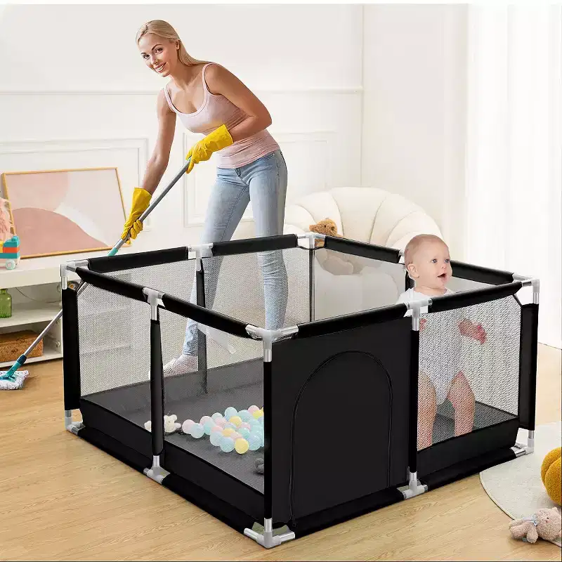 50x50 4-Panel Baby Playpen - Spacious & Secure Portable Playard