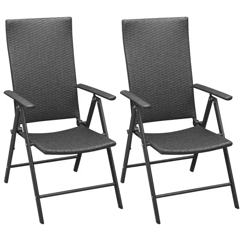 vidaXL Garden Chair Set of 2 PE rattan, aluminum Standard
