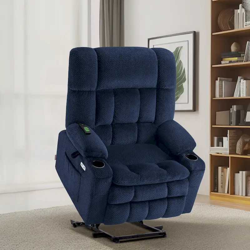 Dual Motor Power Lift Recliner Chair with Massage and Heat – Wide Seat