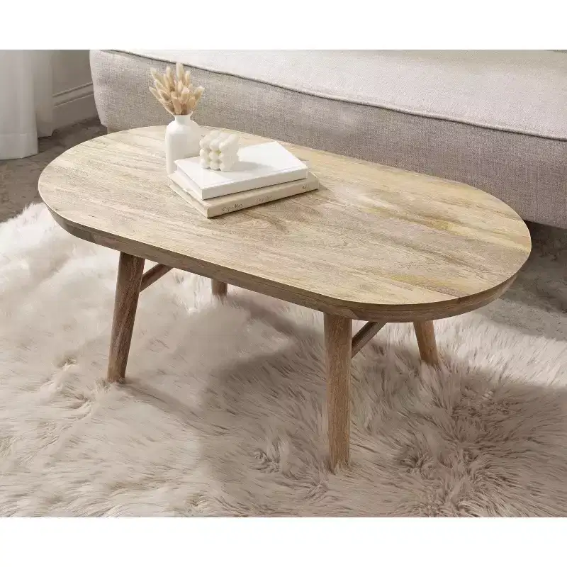 Kate and Laurel Conan Capsule Wood Coffee Table, 38x20x17, Natural
