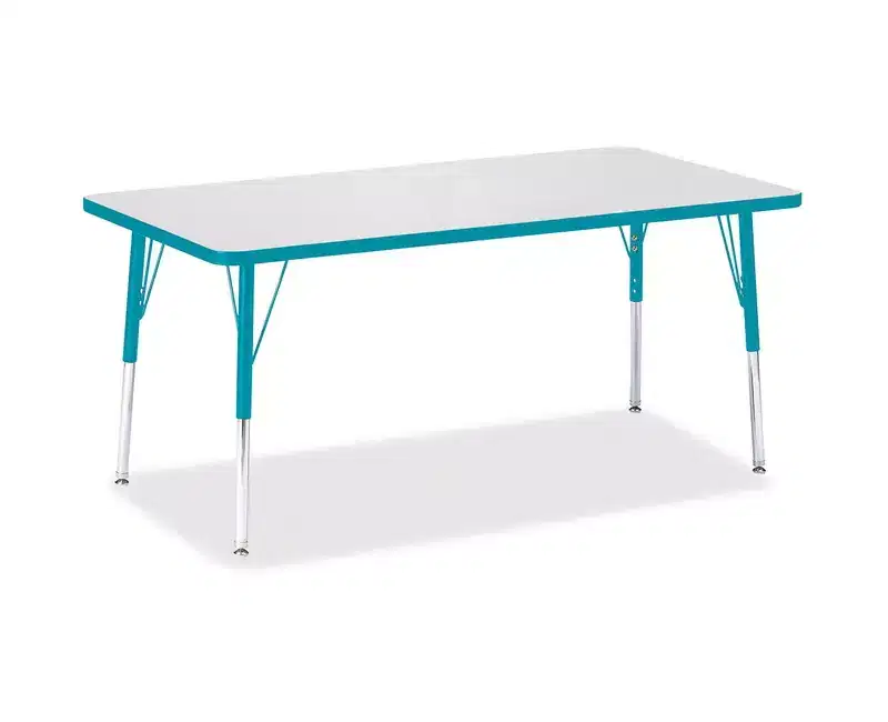 Berries Adult Height Color Edge Rectangle Table 30 x 60 in Blue