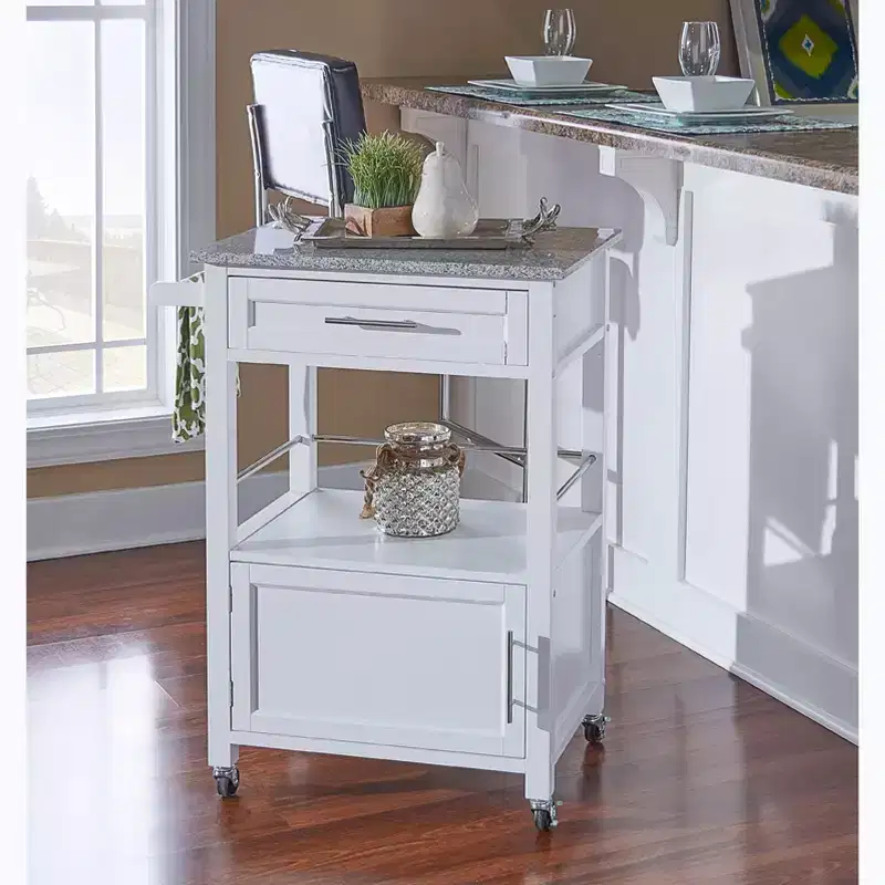 HomeStock 36 in.H Wood Kitchen Carts with 1 Door and 1 Shelf